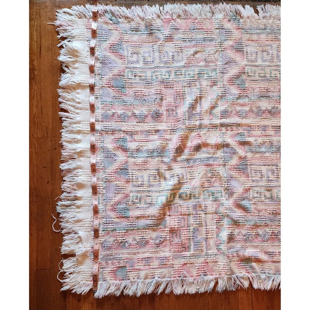 VTG 1990s Pastel Woven Throw 48x60 Geometric Southwestern Cottagecore Afghan